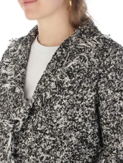 Kangra | Blazer Donna Punto Tramato con Frange><noscript><img width=