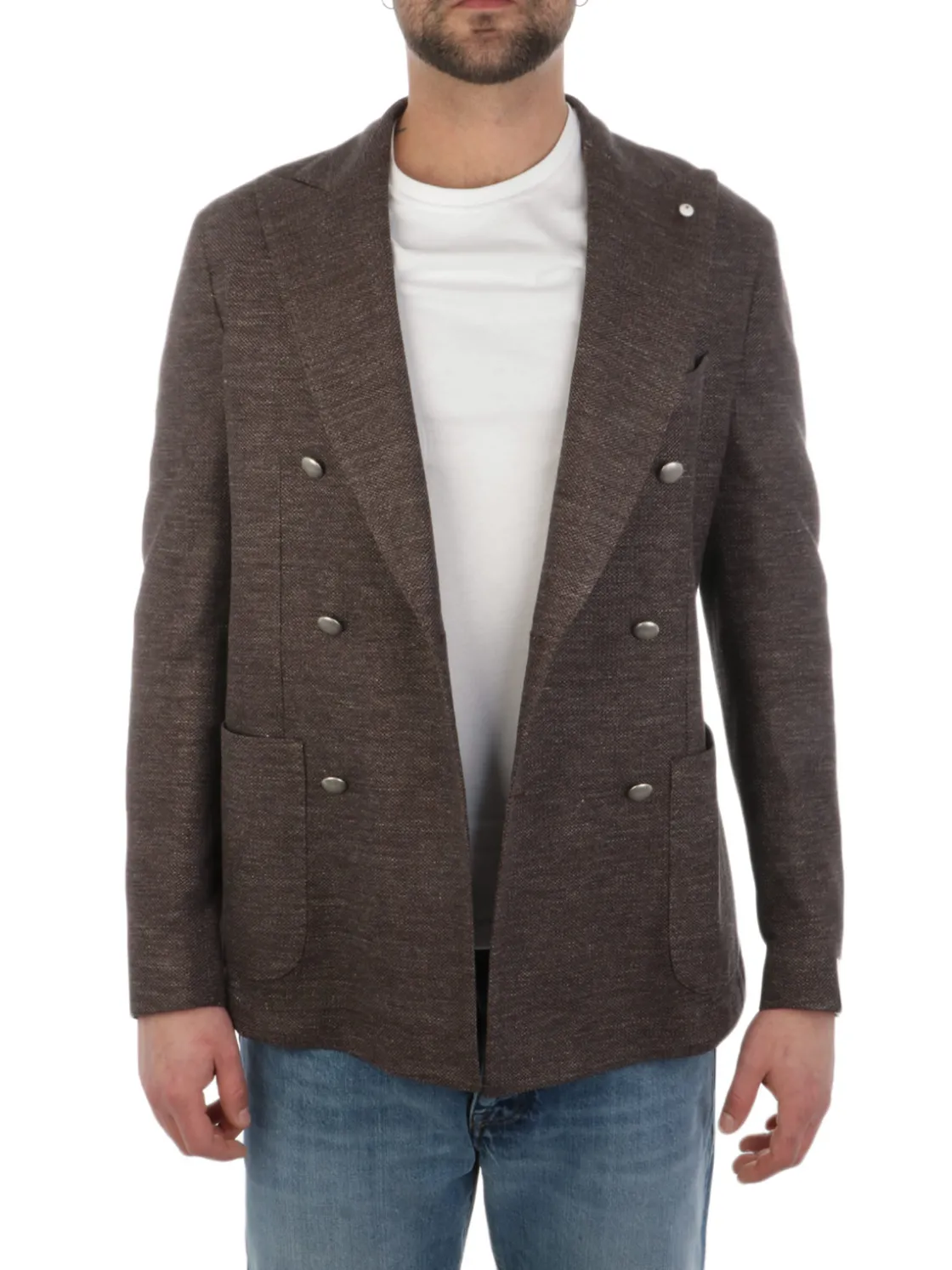 LBM 1911 | Giacca Uomo Doppiopetto in Lino e Cotone>Uomo Blazer E Giacche