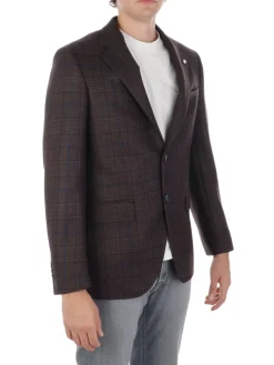 Luigi Bianchi Mantova | Giacca Uomo in Lana Principe di Galles>Uomo Blazer E Giacche