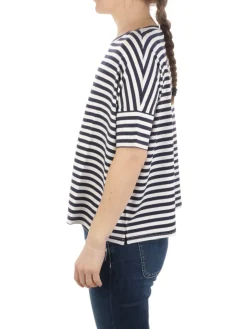 Maidamila | T-Shirt Donna Rigata in Viscosa Stretch>Donna T-Shirts