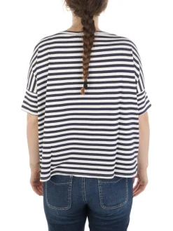 Maidamila | T-Shirt Donna Rigata in Viscosa Stretch>Donna T-Shirts