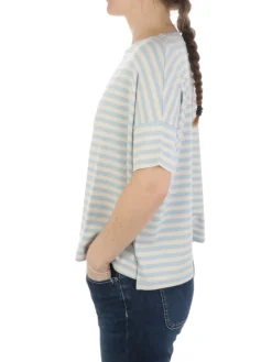 Maidamila | T-Shirt Donna Rigata in Viscosa Stretch>Donna T-Shirts