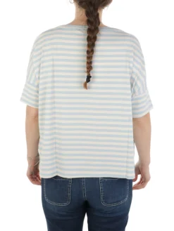 Maidamila | T-Shirt Donna Rigata in Viscosa Stretch>Donna T-Shirts