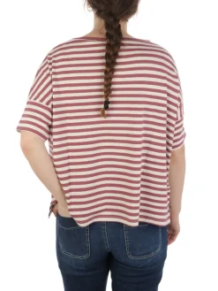 Maidamila | T-Shirt Donna Rigata in Viscosa Stretch>Donna T-Shirts
