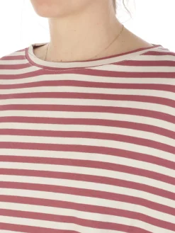 Maidamila | T-Shirt Donna Rigata in Viscosa Stretch><noscript><img width=