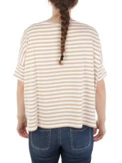 Maidamila | T-Shirt Donna Rigata in Viscosa Stretch>Donna T-Shirts