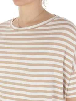 Maidamila | T-Shirt Donna Rigata in Viscosa Stretch><noscript><img width=