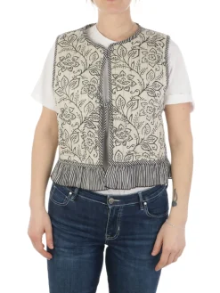 Maison Hotel | Gilet Donna Jasmine Sour in Cotone><noscript><img width=