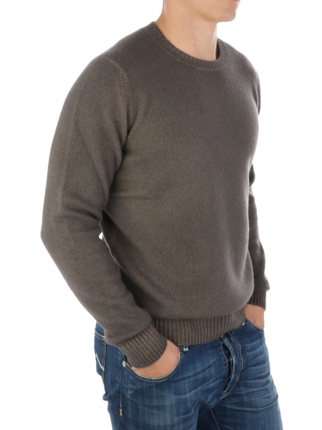 Malo | Girocollo Uomo in Cashmere Brinato>Uomo Maglie