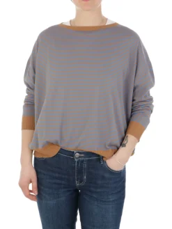 Mia Basic | Maglia Donna Boxy a Righe><noscript><img width=