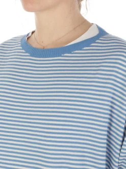 Mia Basic | Maglia Donna Boxy a Righe><noscript><img width=