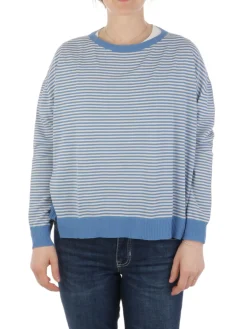 Mia Basic | Maglia Donna Boxy a Righe><noscript><img width=