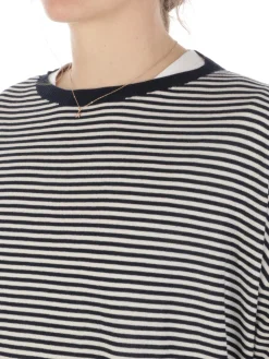 Mia Basic | Maglia Donna Boxy a Righe><noscript><img width=