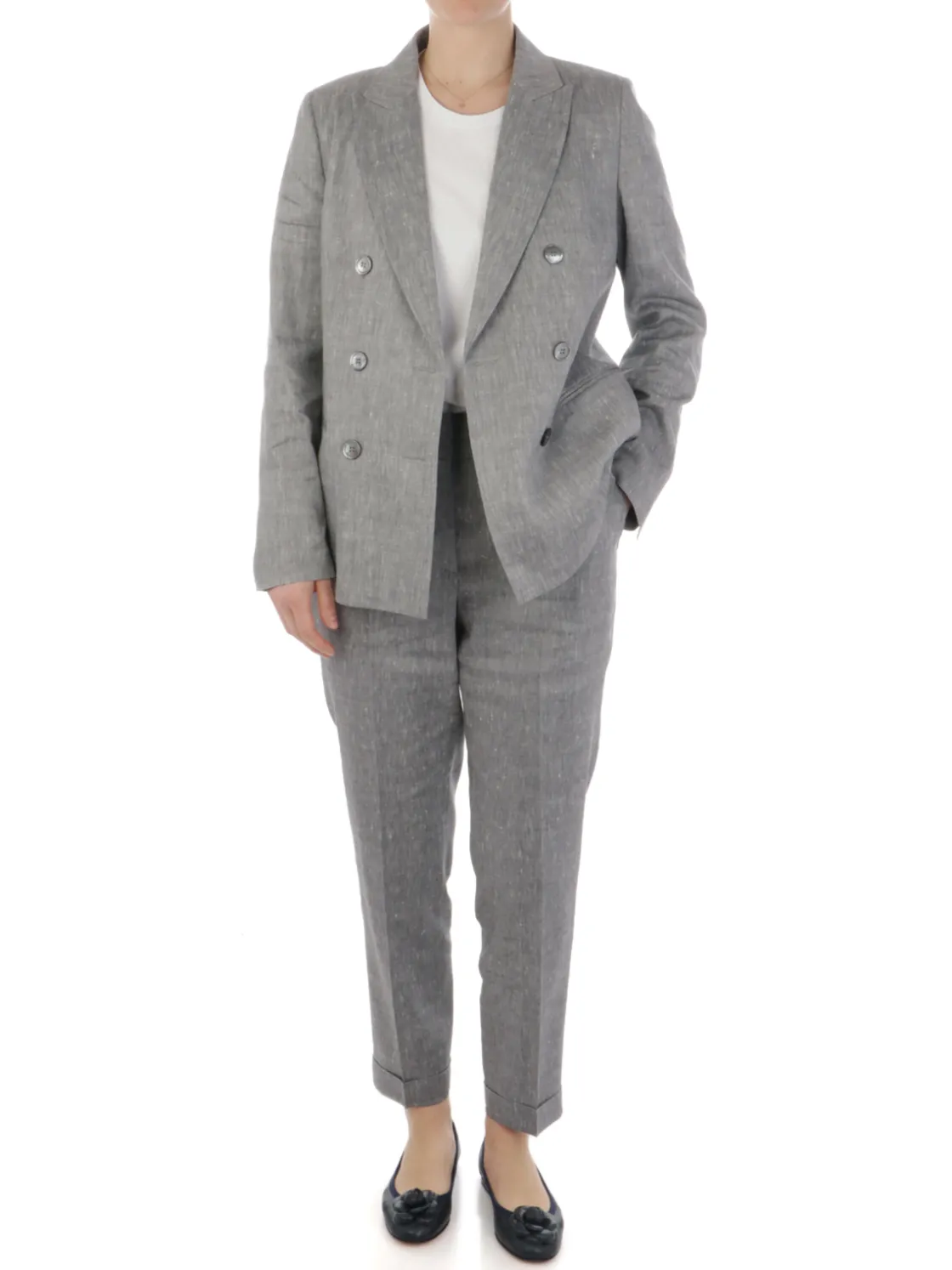 Peserico | Giacca Donna Doppiopetto in Lino>Donna Blazer E Giacche