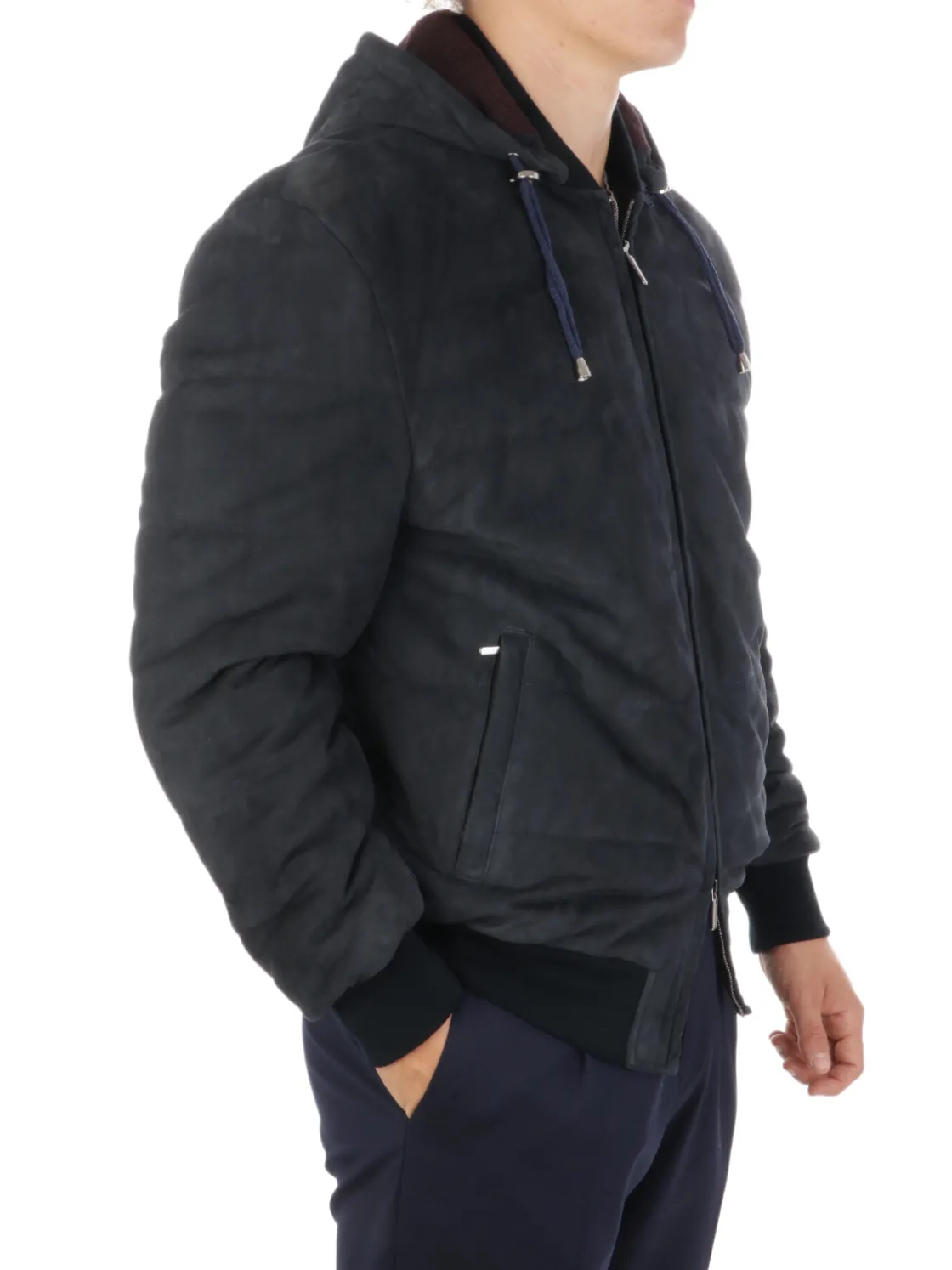 Ravazzolo | Giubbotto Uomo in Suede con Cappuccio>Uomo Giubbotti E Piumini