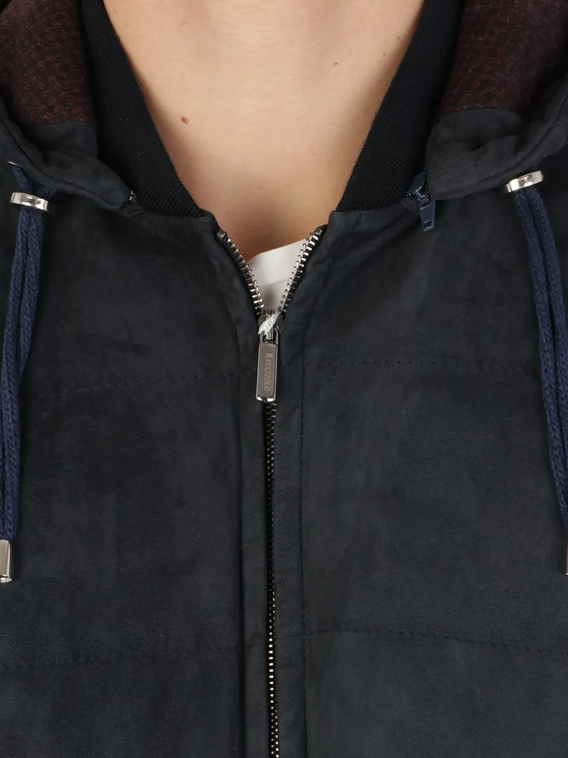 Ravazzolo | Giubbotto Uomo in Suede con Cappuccio>Uomo Giubbotti E Piumini