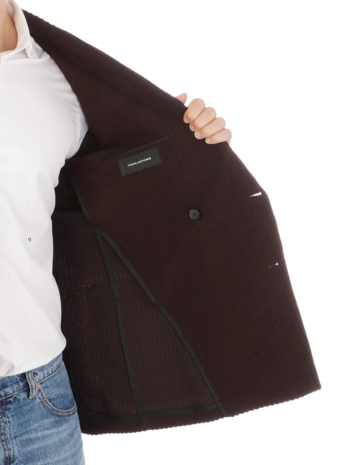 Tagliatore | Giacca Uomo Doppiopetto in Lana a Coste>Uomo Blazer E Giacche