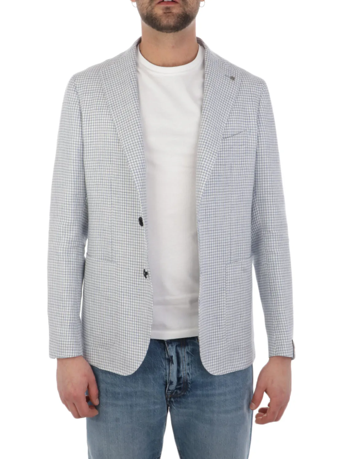 Tagliatore | Giacca Uomo in Lino Pied de Poule>Uomo Blazer E Giacche