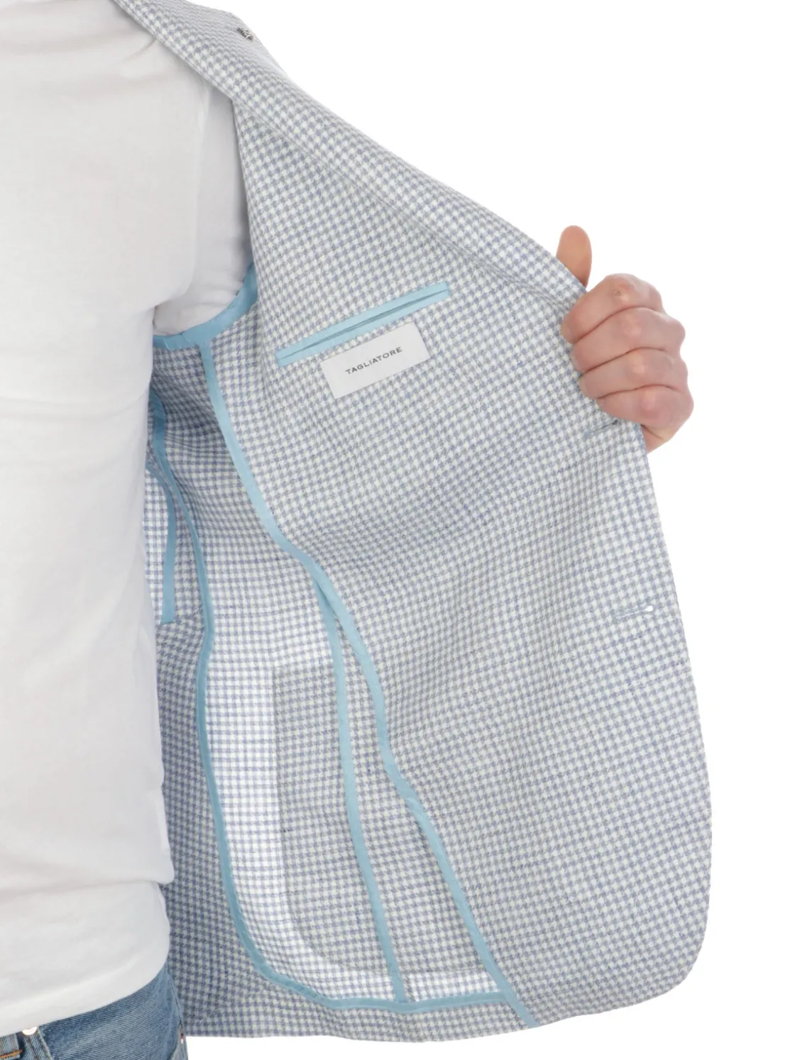 Tagliatore | Giacca Uomo in Lino Pied de Poule>Uomo Blazer E Giacche
