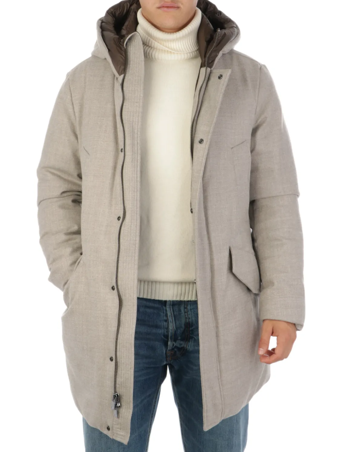 Woolrich | Parka Uomo in Lana Loro Piana>Uomo Giubbotti E Piumini